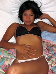 Short-haired Pinay babe spreads her pussy for dick insertion